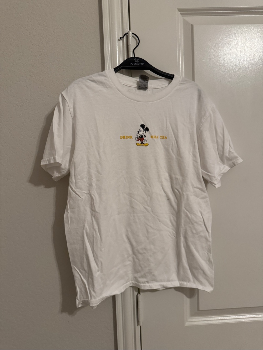 Women “Drink Milk Tea” short sleeve t-shirt size S